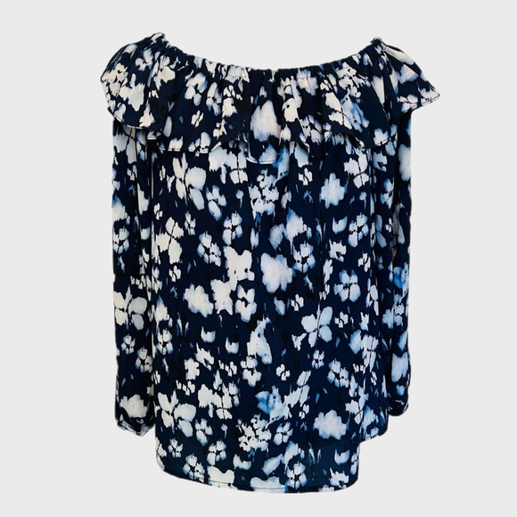 NEW MICHAEL KORS FLORAL RUFFLE BLOUSE - Picture 1 of 15